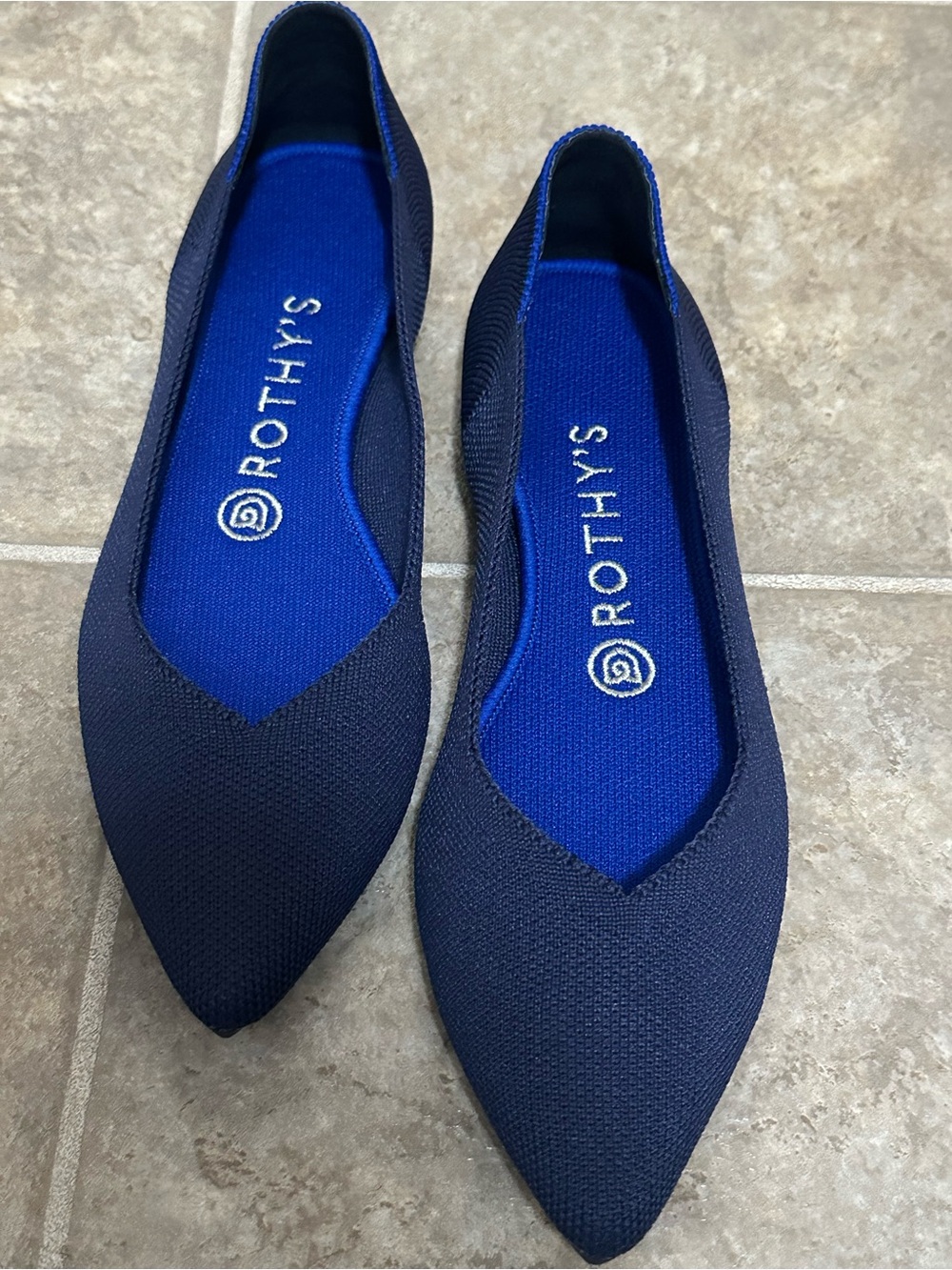 Rothy's Navy OG Pointed Knit Flats